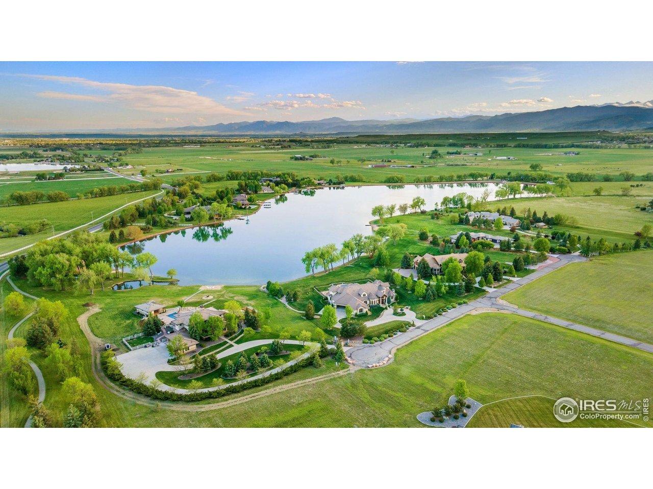 Image 2: Aerial view of Meadow Green Farm neighborhood around Crystal Lake.