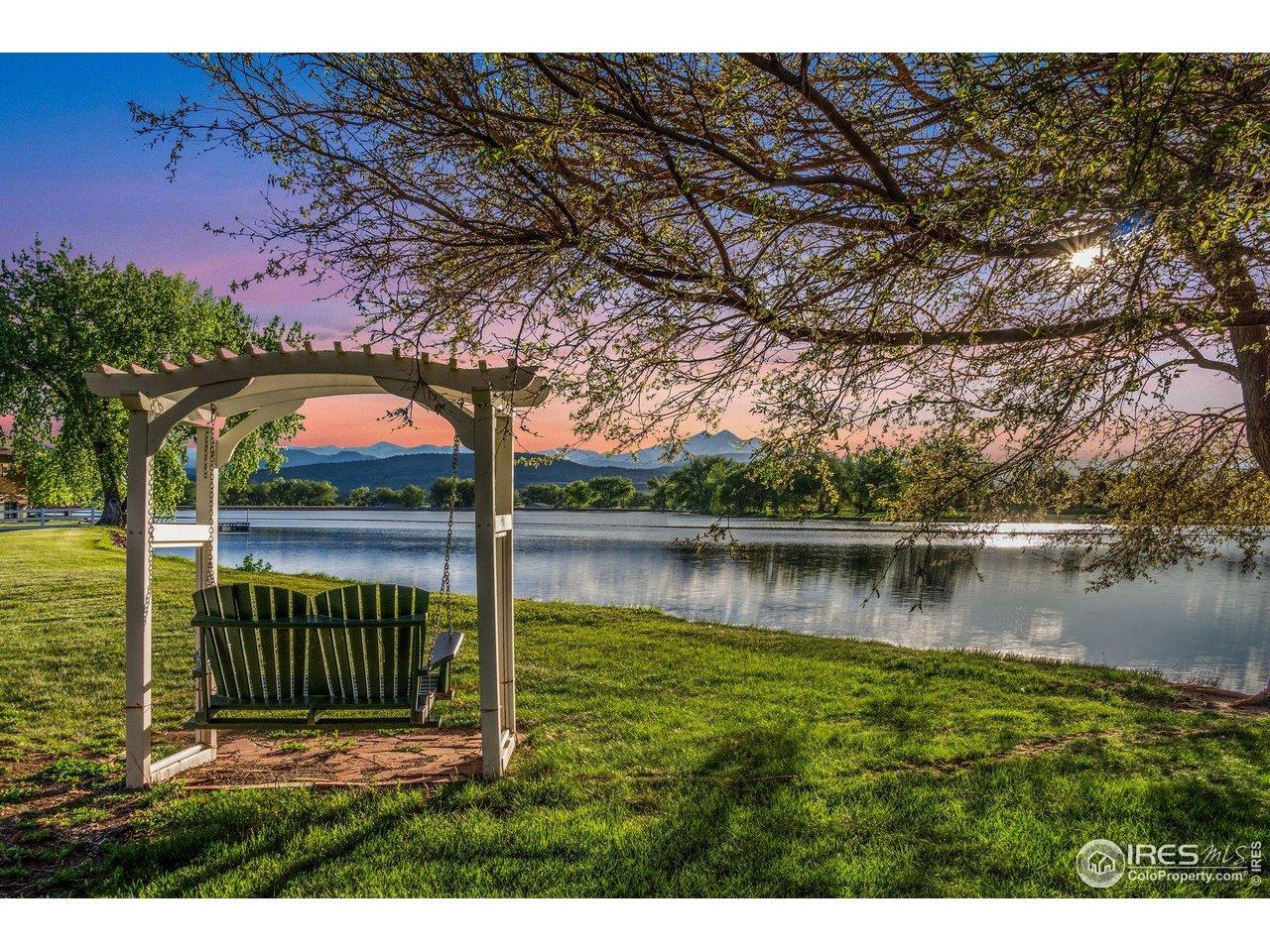Image 4: Sunset from the neighborhood open area around Crystal Lake.