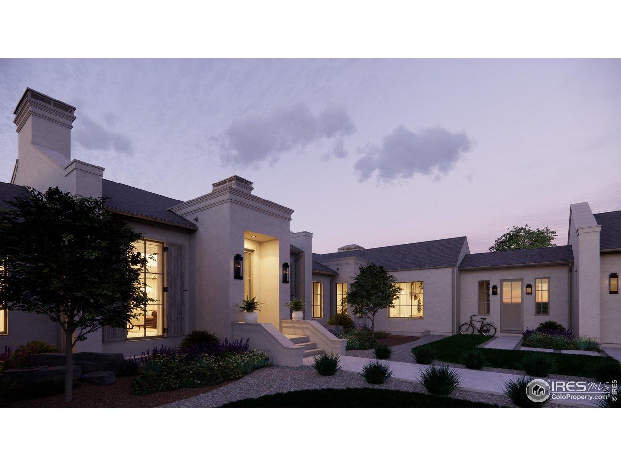 Image 2: Manicured courtyard with paver walkway and vestibule entrance