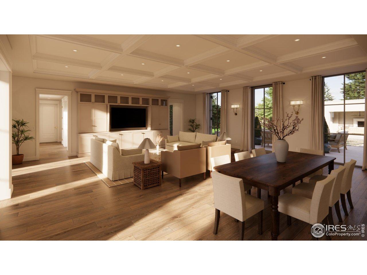 Image 3: Expansive great room with floor to ceiling European, tilt-turn, triple pane windows.