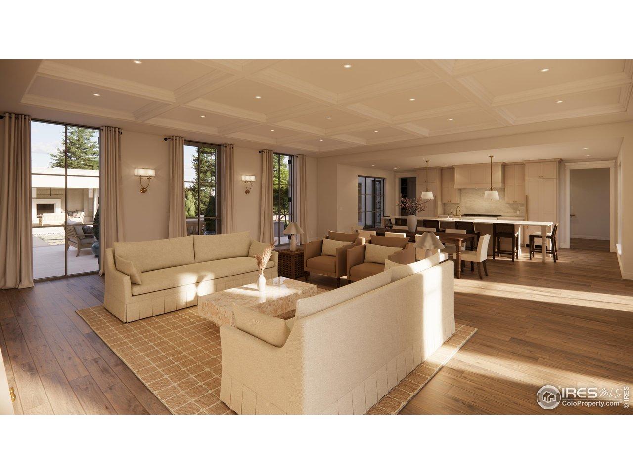 Image 4: Custom ceiling details and designer fixtures throughout.