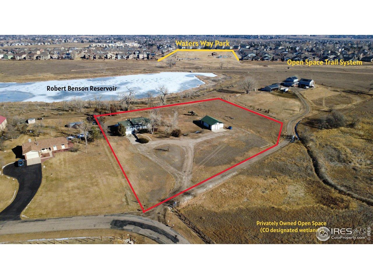 Image 3: Backing to Robert Benson Reservoir with nearby (not direct) access to Pelican Marsh trail system and Waters Way Park Image 3: Backing to Robert Benson Reservoir with nearby (not direct) access to Pelican Marsh trail system and Waters Way Park