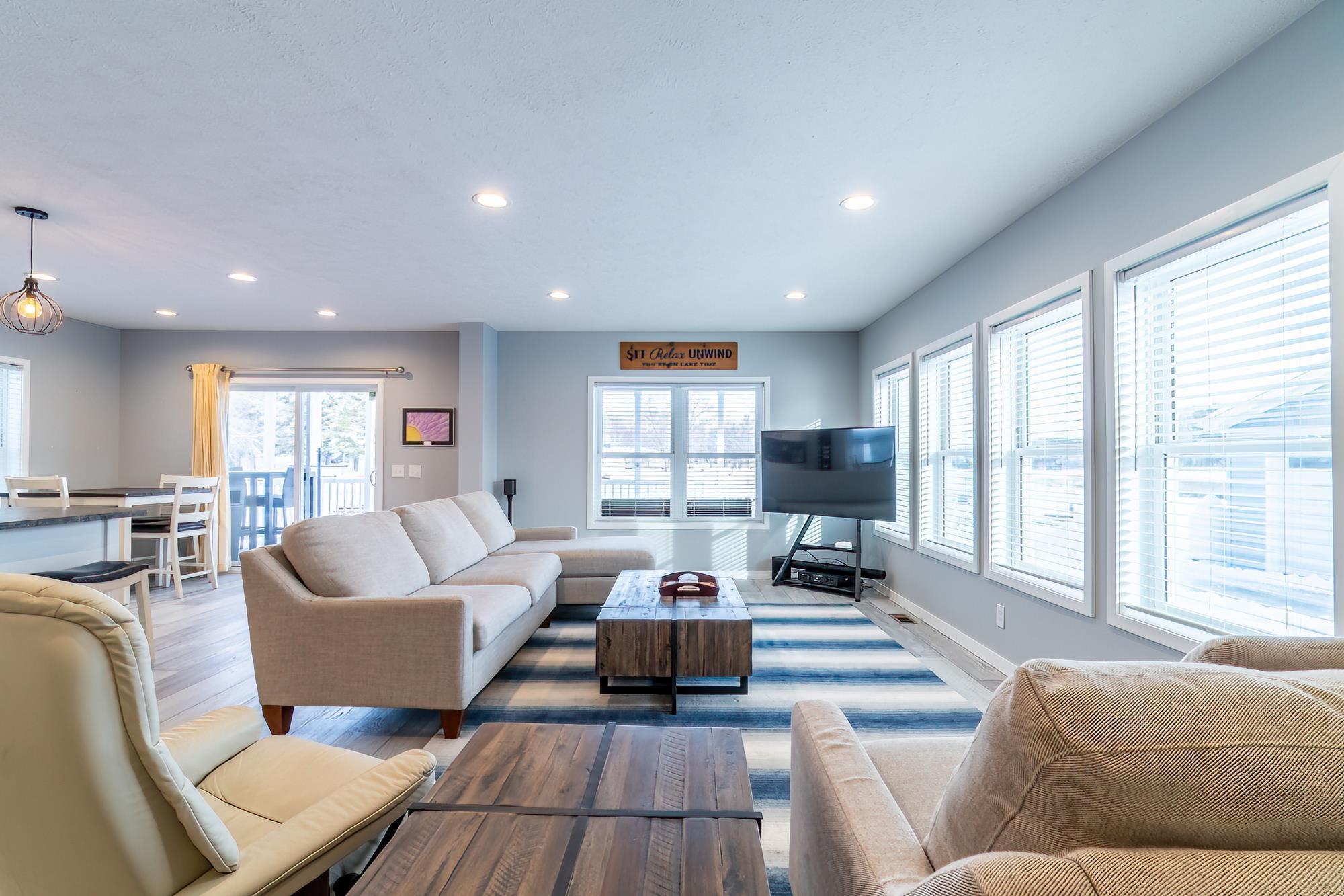 Image 2: 5110 N 450 W Lot 70, Angola, IN 46703, Living Room Facing Jimmerson Lake