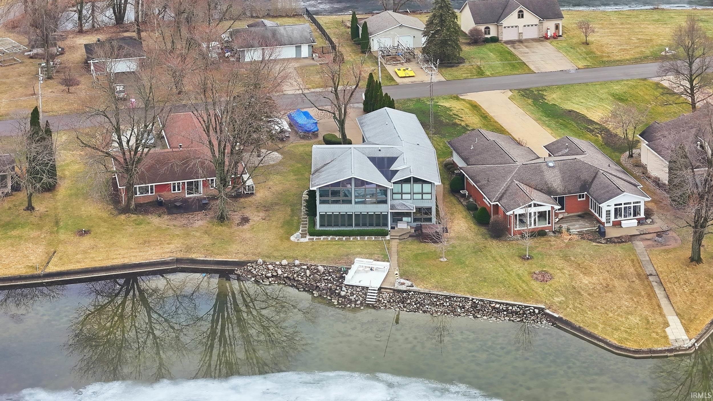 Image 0: Aerial perspective of suburban area, Aerial View