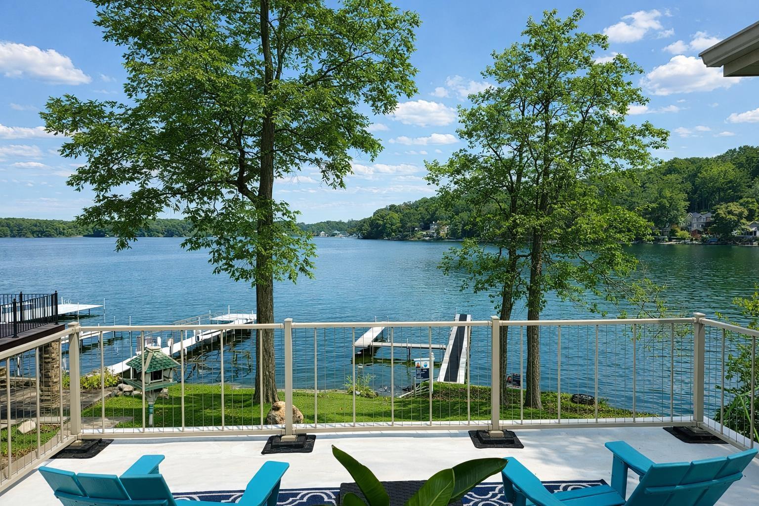 Image 0: 180 degree views from Upper Deck includes, Pokagon State Park and Main Sandbar, Upper Deck VIEWS