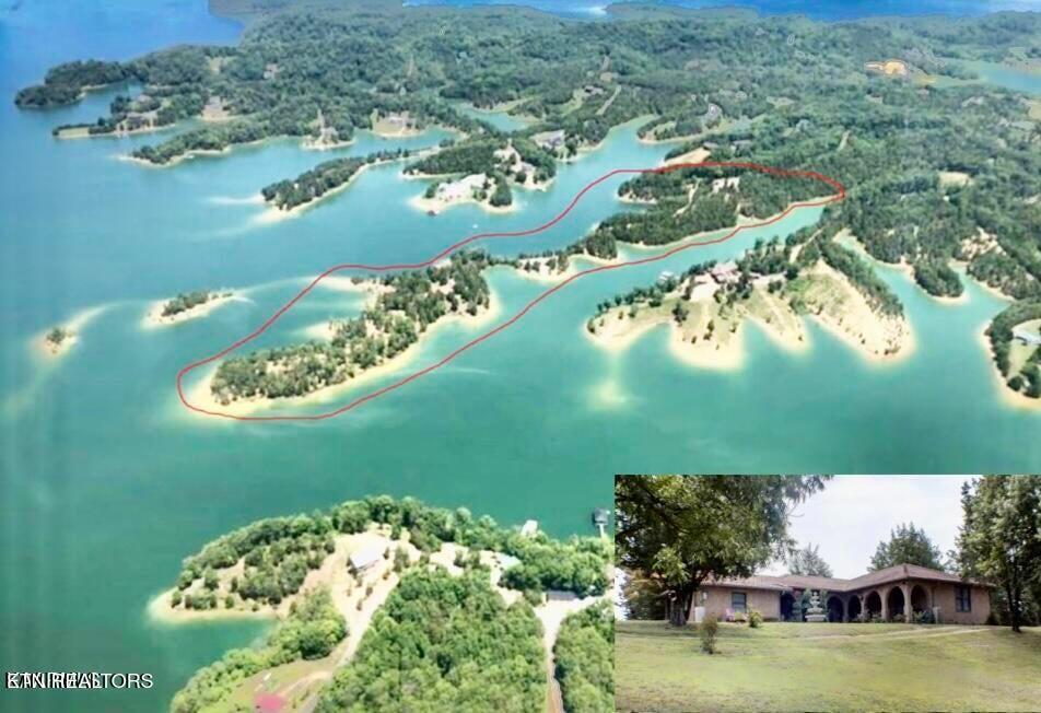 Image 1: Aerial of Peninsula with House