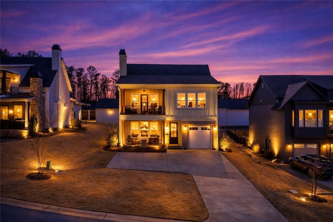 Image 1: AI version of twilight exterior elevation