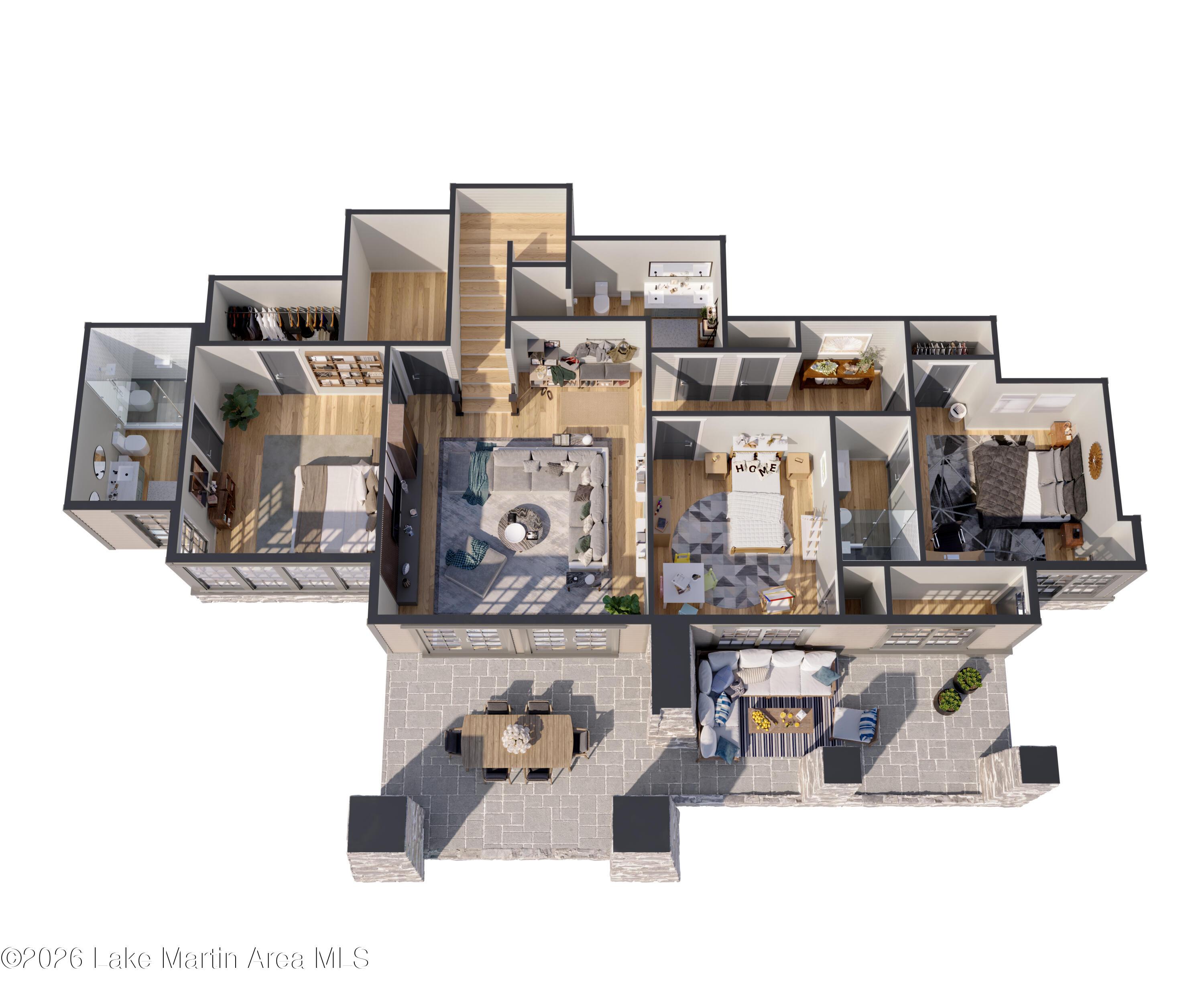 Image 4: 4 - Stone Manor 3D terrace level