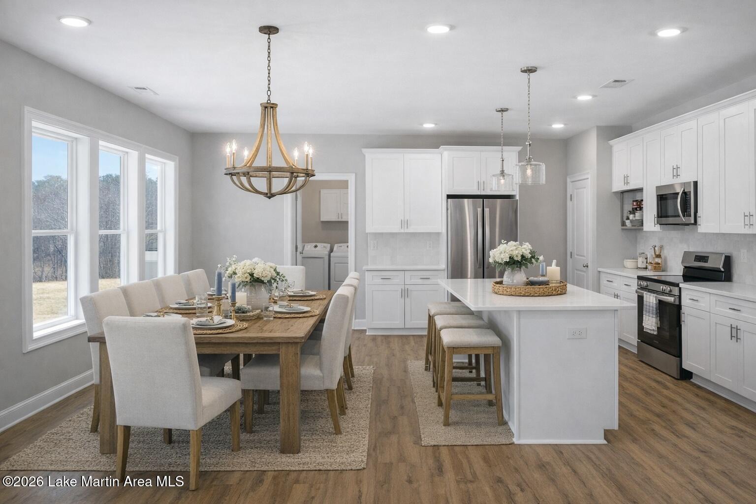 Image 3: Modern farmhouse kitchen and dining area