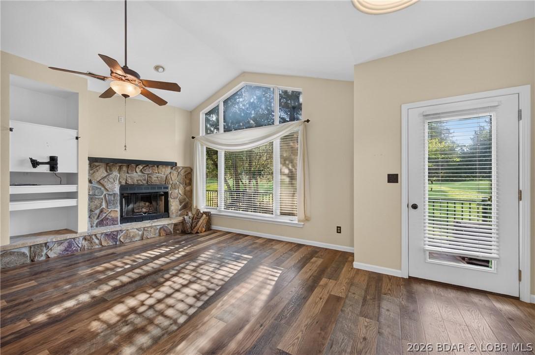 Image 4: Original Ozark stone wood burning fireplace provid