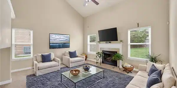 Image 2: Virtually Staged-Fairly Spacious Living Room w/ Im