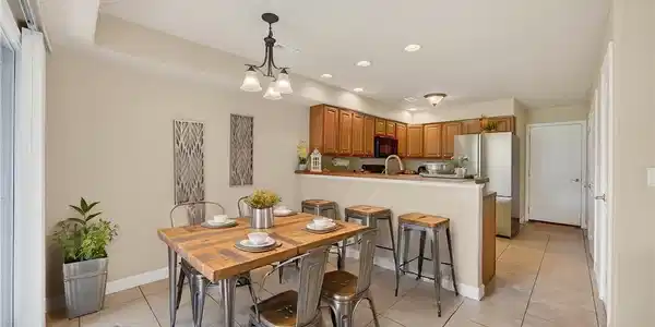 Image 4: Virtually Staged-Dining Area & Breakfast Bar and L