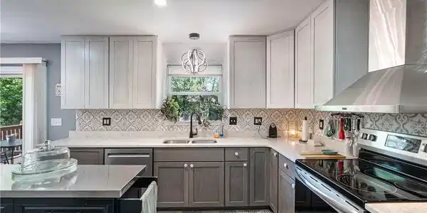 Image 3: Spacious kitchen layout offering both function and