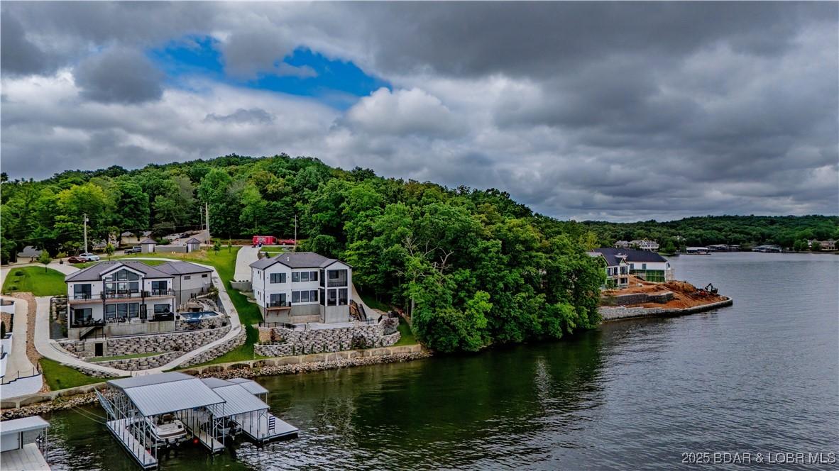 Image 2: Aerial View of the Property from the Lake