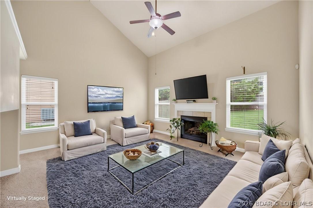 Image 2: Virtually Staged-Fairly Spacious Living Room w/ Im