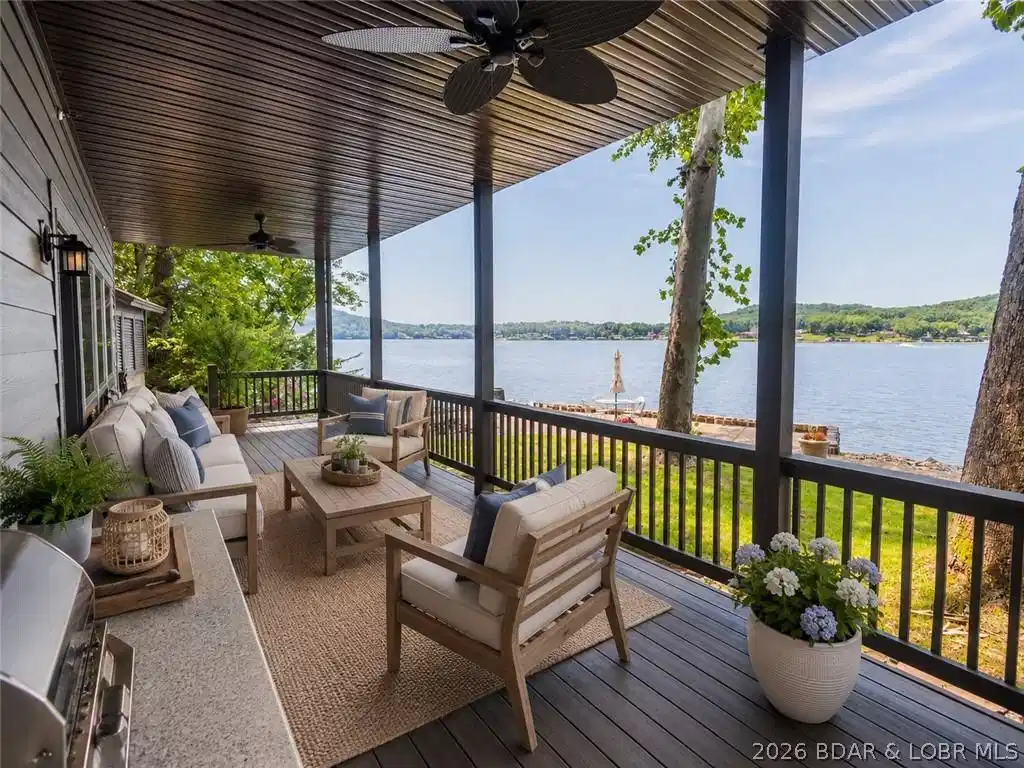Image 1: Spacious deck is virtually staged. No other photos