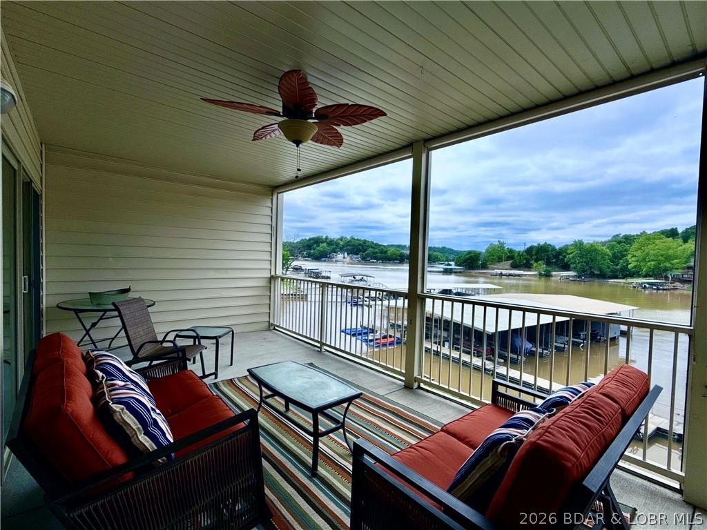 Image 1: Large screened lakeside deck