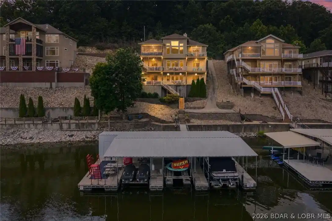 Image 1: Twilight view of the lakeside