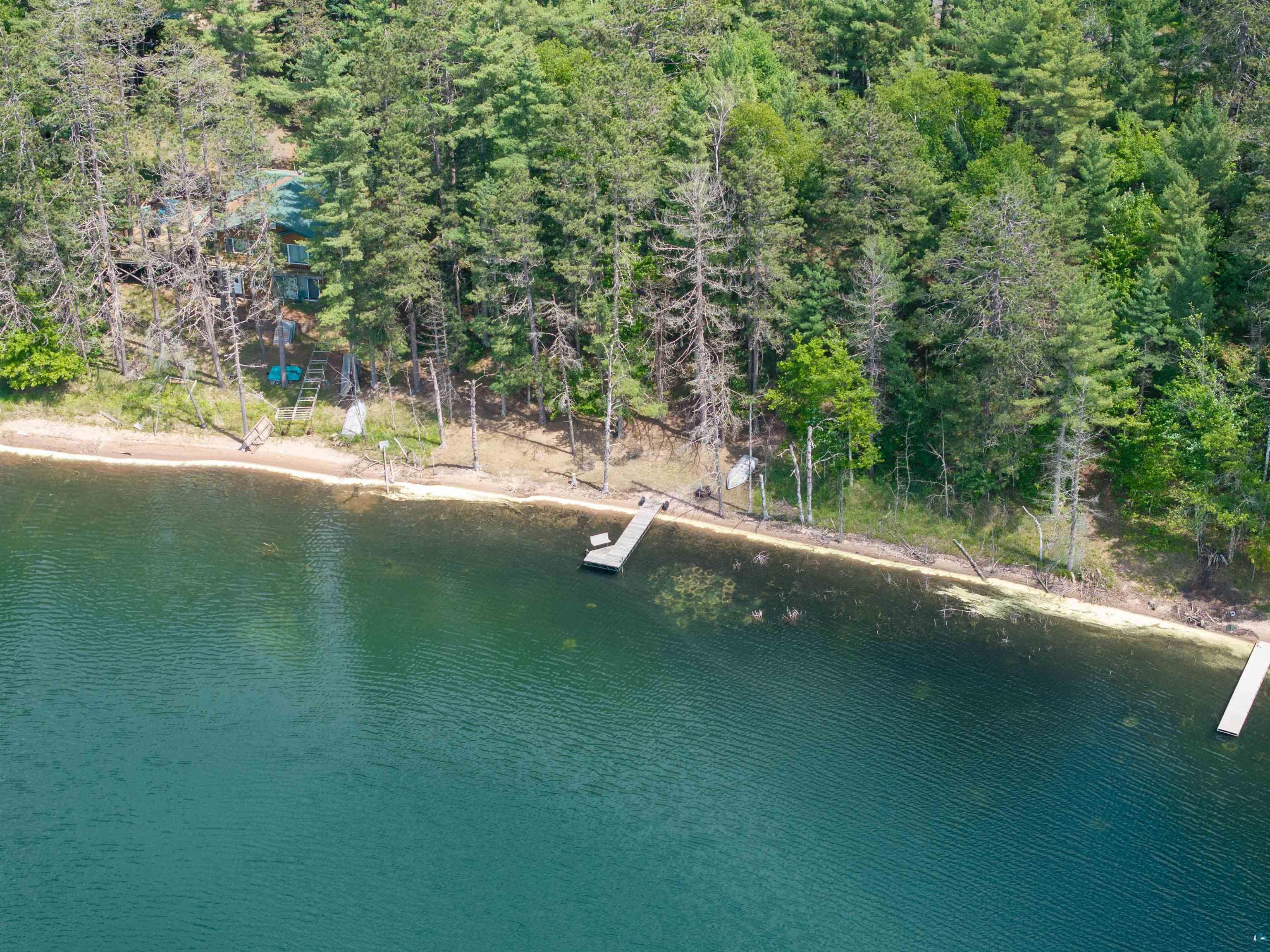 Image 0: Drone / aerial view of a nearby body of water and a heavily wooded area, Aerial View