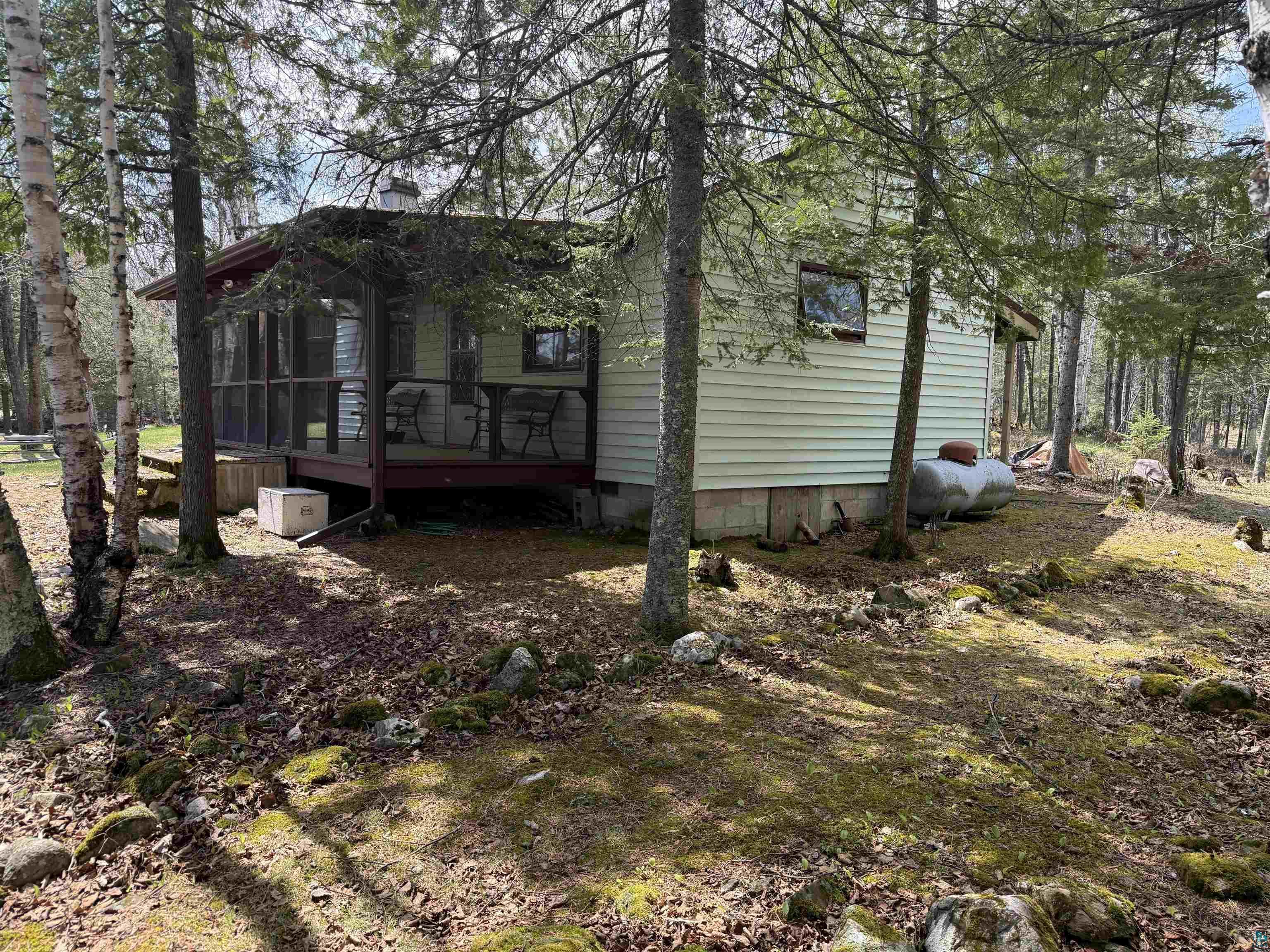 Image 1: Propane tank and crawl space access.
