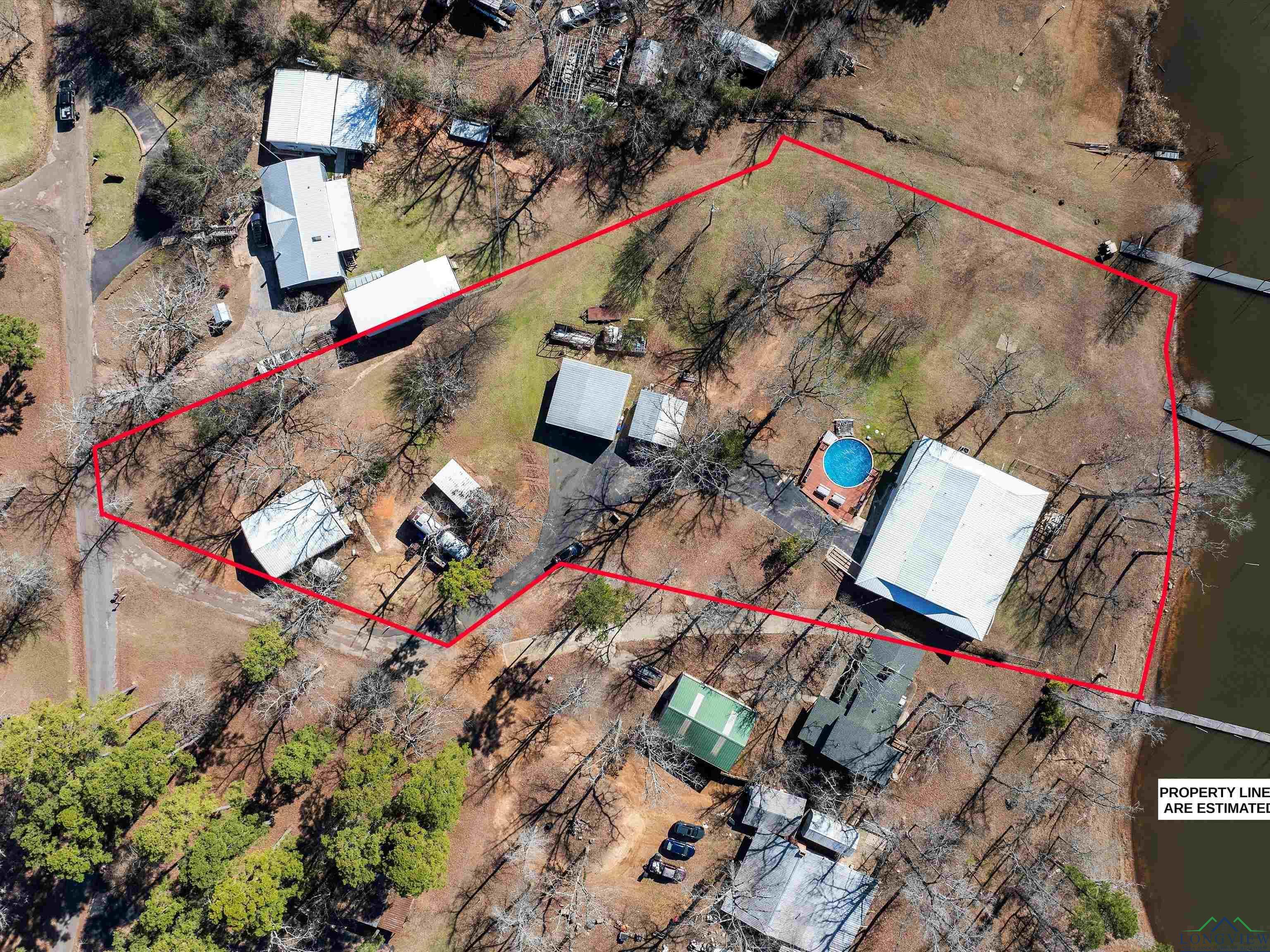 Image 3: Aerial view of property's location with property boundaries highlighted, Aerial View
