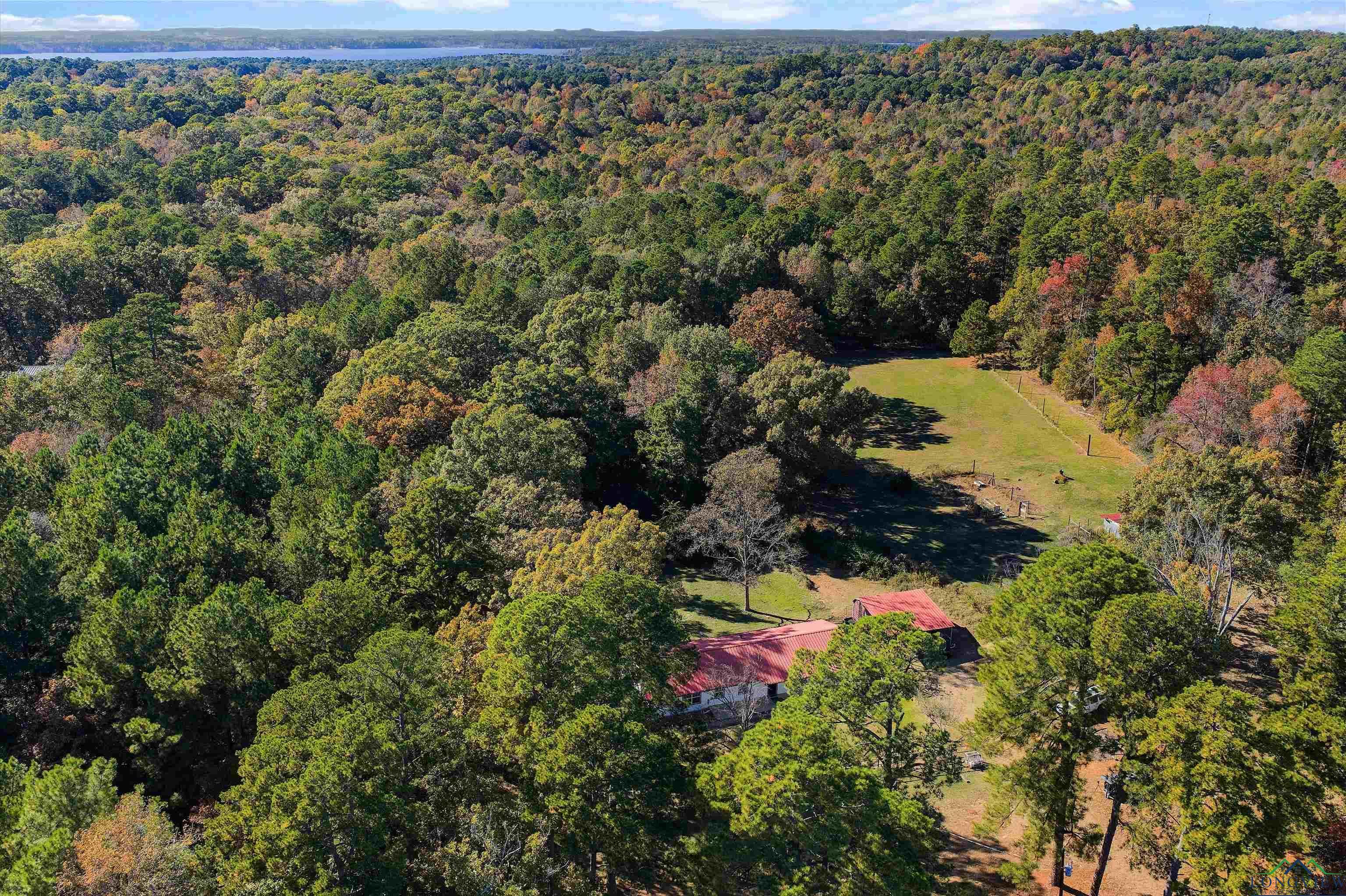 Image 2: View of property location featuring a heavily wooded area, Aerial View