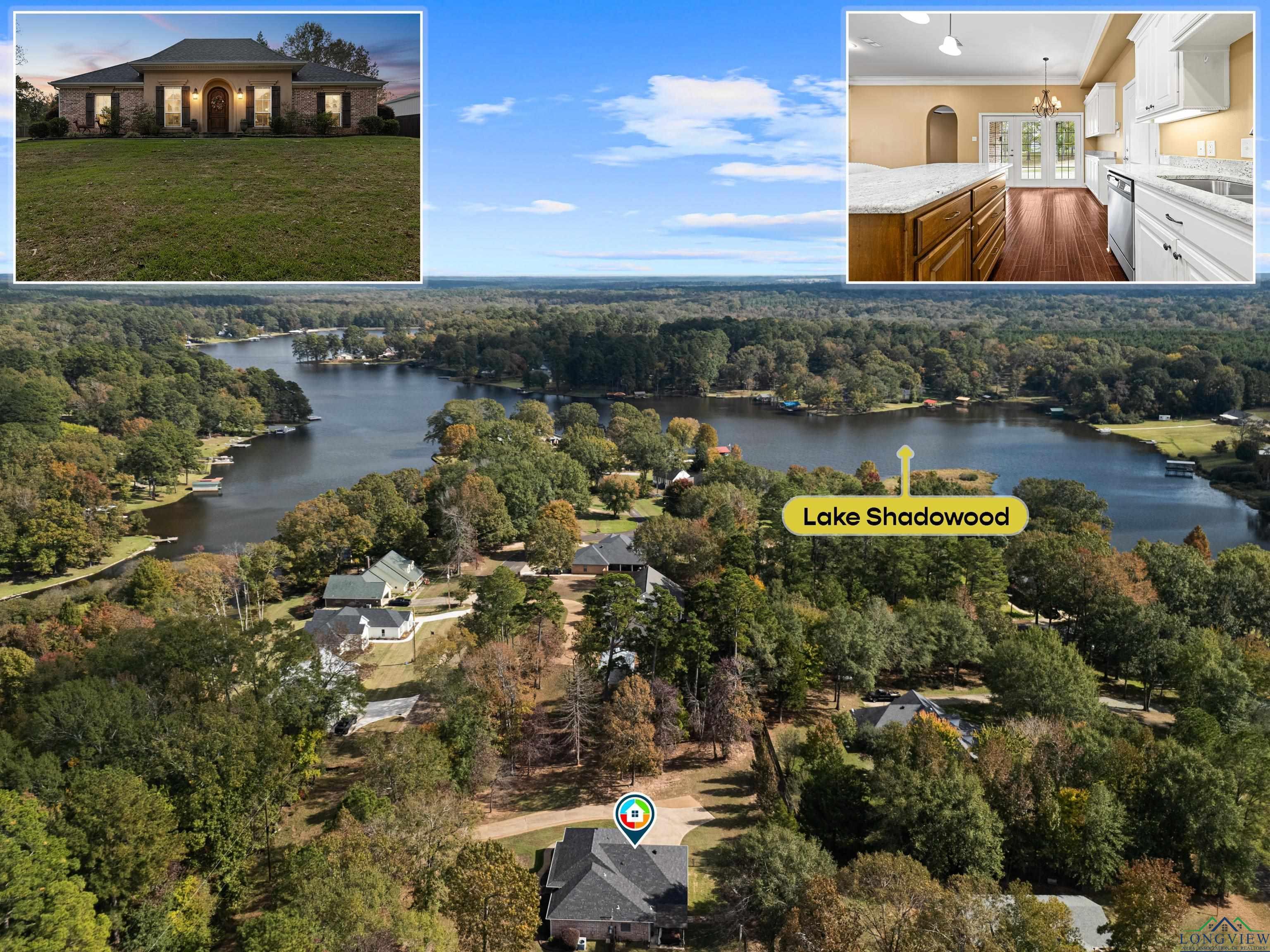 Image 1: Aerial view of a nearby body of water and a forest, Aerial View