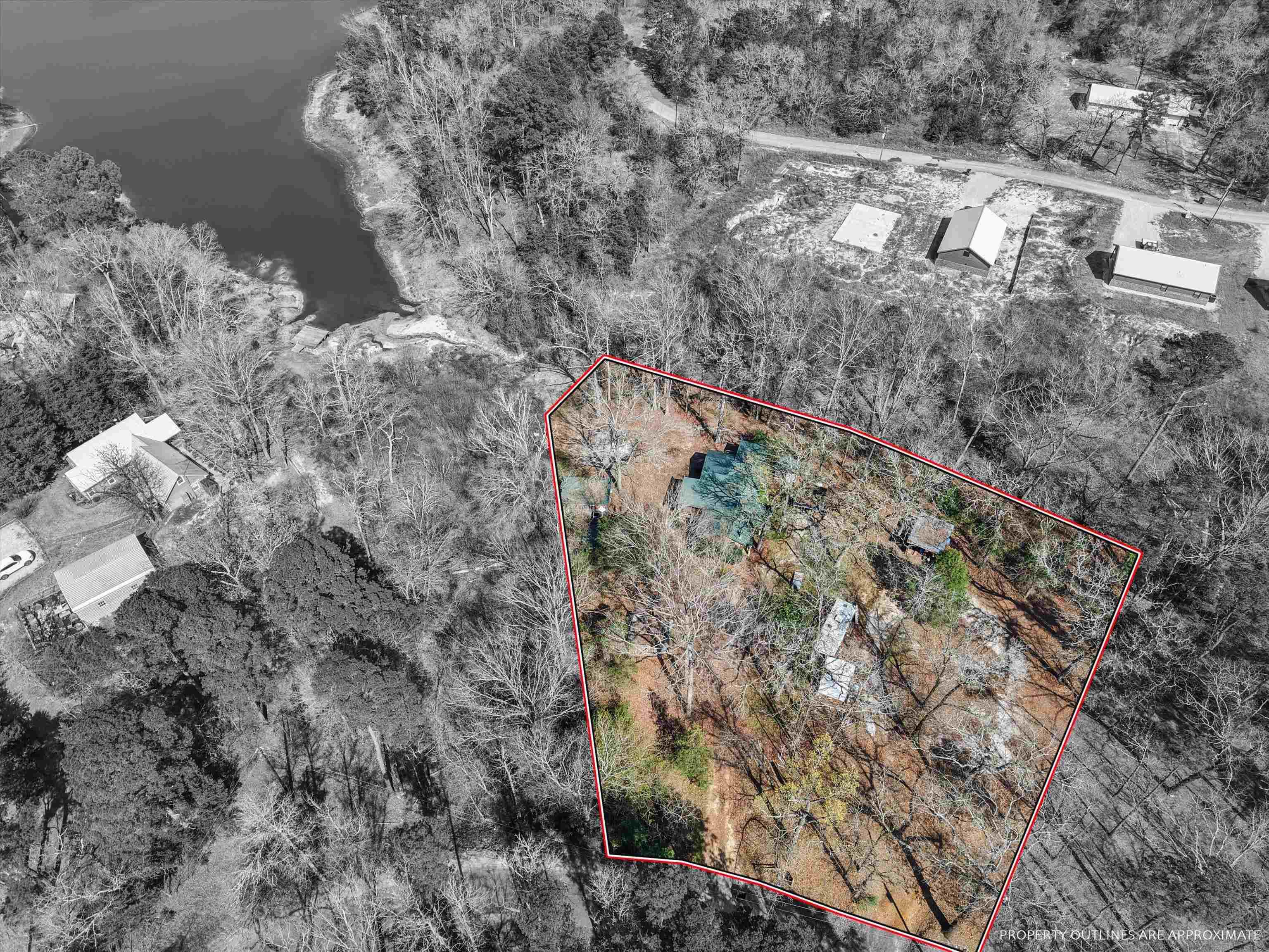 Image 1: Aerial overview of property's location featuring property boundaries highlighted, Aerial View