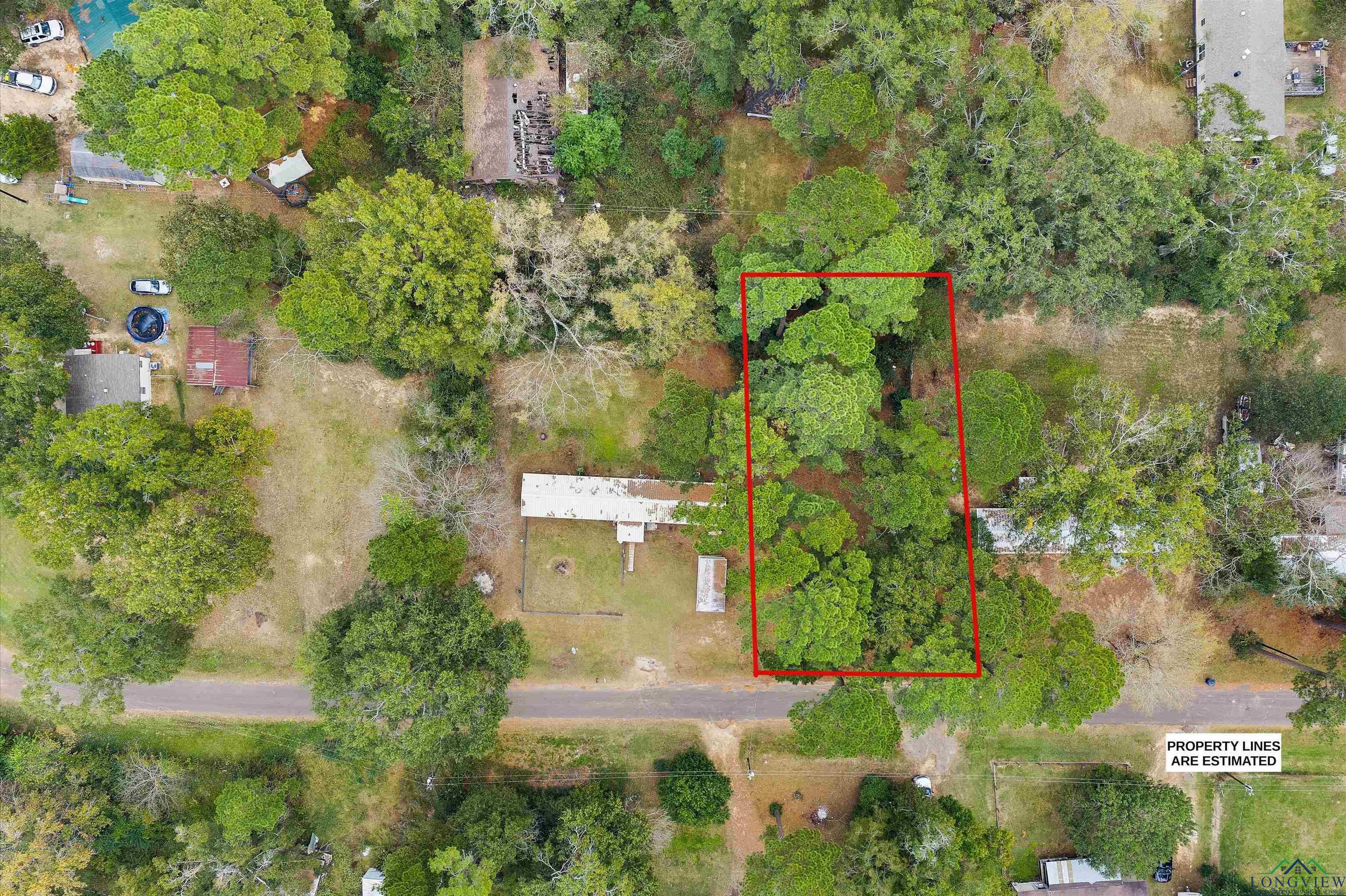 Image 2: Aerial view of property's location with property parcel outlined, Aerial View