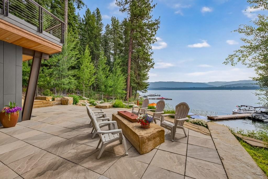 Image 3: Fire pit table for cool evenings., One of many areas to chill out after a day on the water.