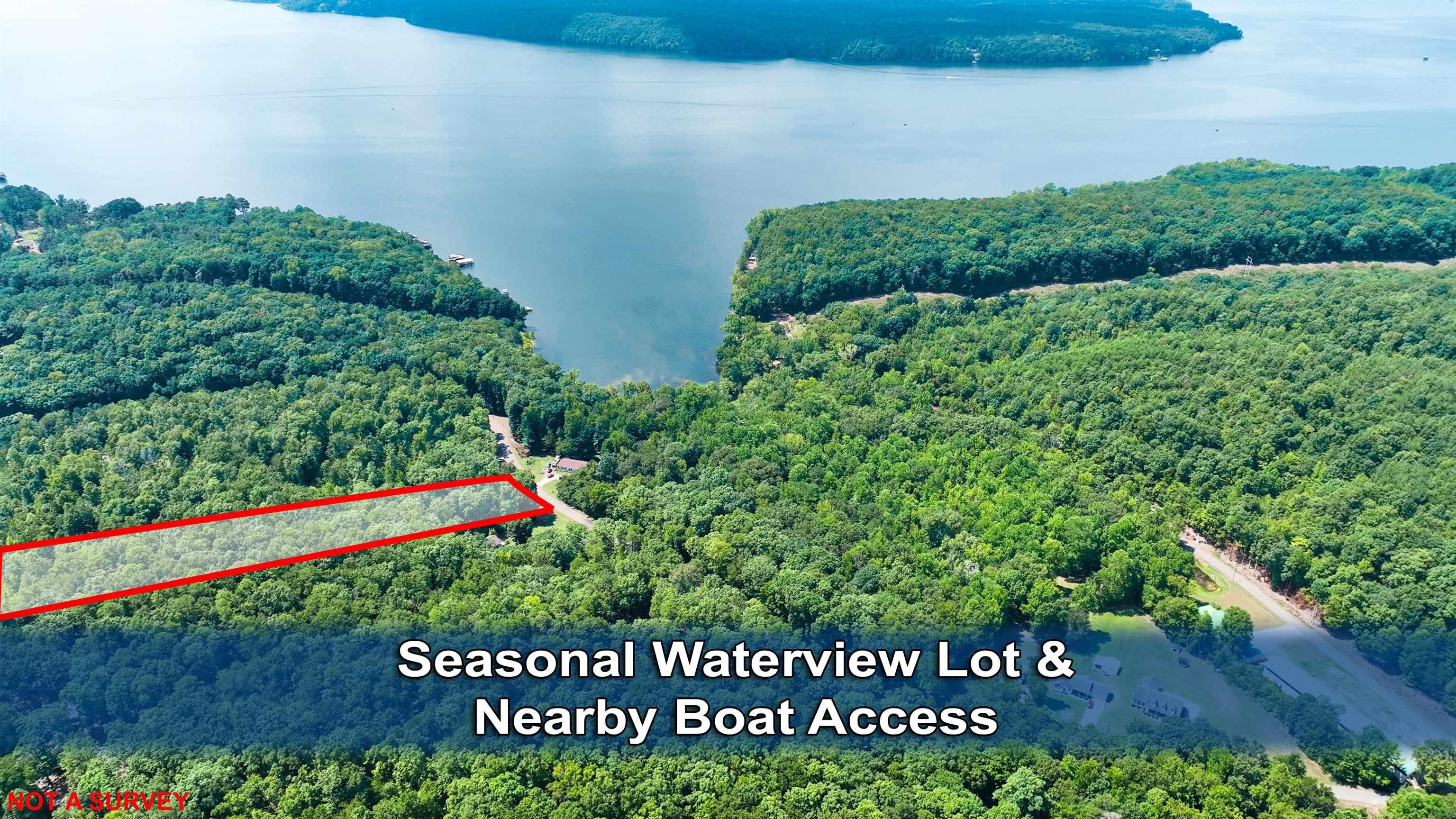 Image 1: Aerial view featuring a water view and a forest view