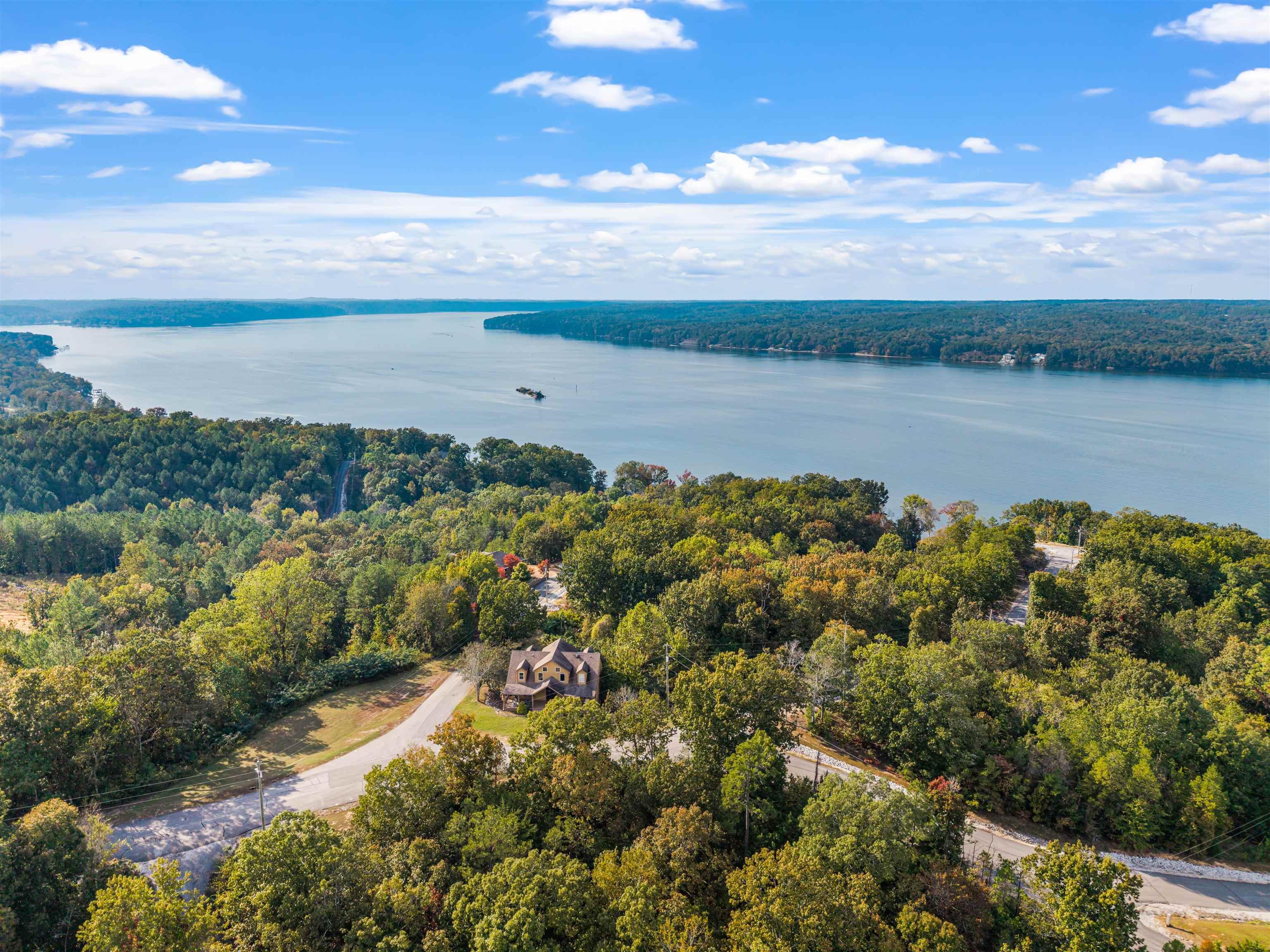 Image 3: Bird's eye view of a heavily wooded area and a large body of water