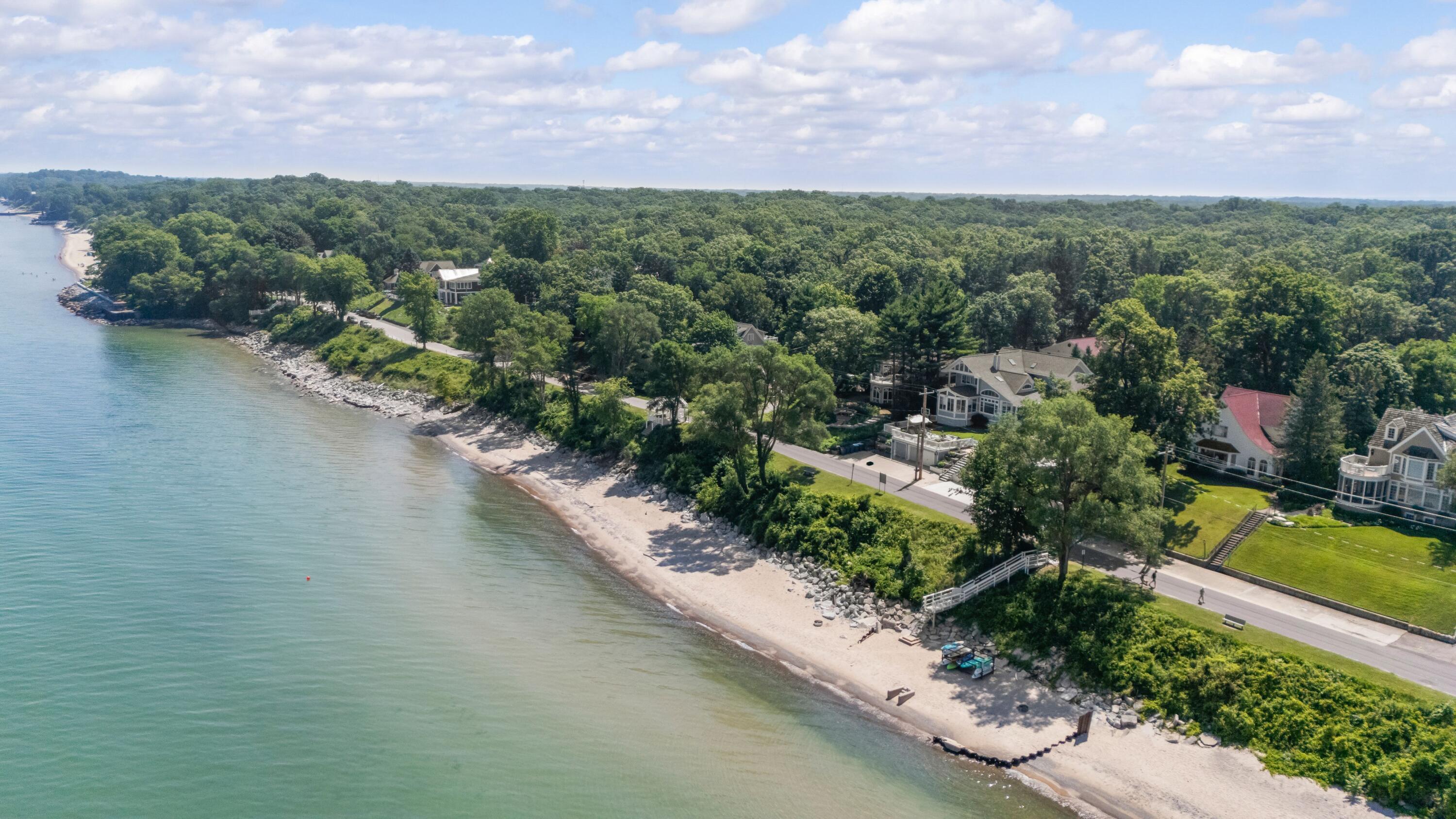 Image 4: Drone View of Lake Michigan Shoreline