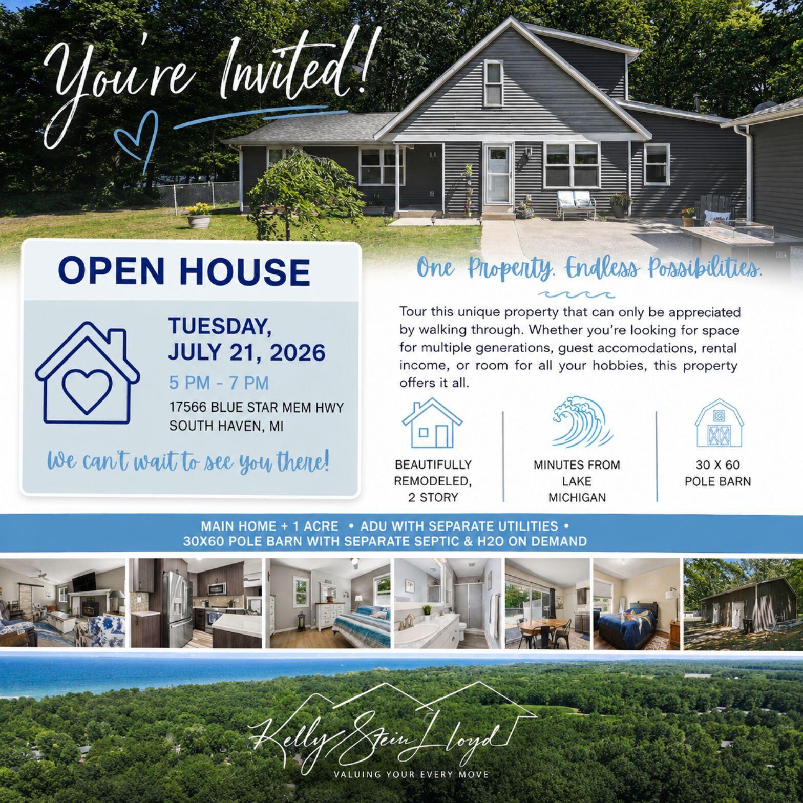 Image 2: AI Social Post for Open House on Blue St
