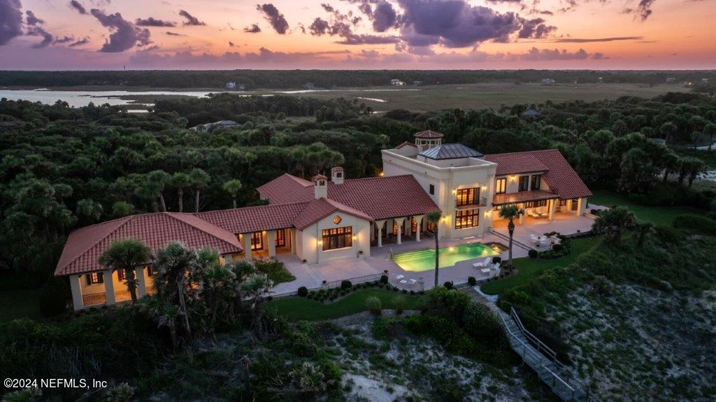 Image 2: Aerial night shot of estate