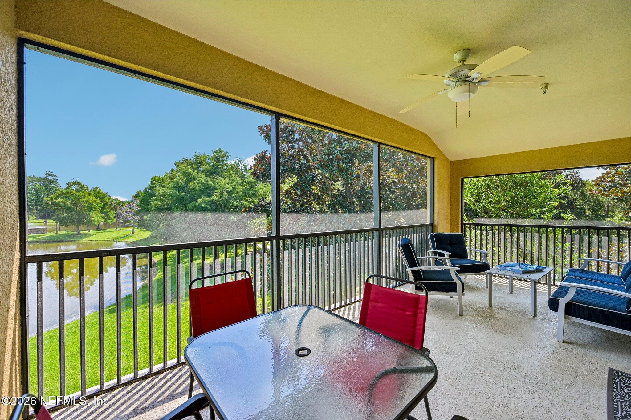 Image 3: Screened Balcony Views Pond & Trees