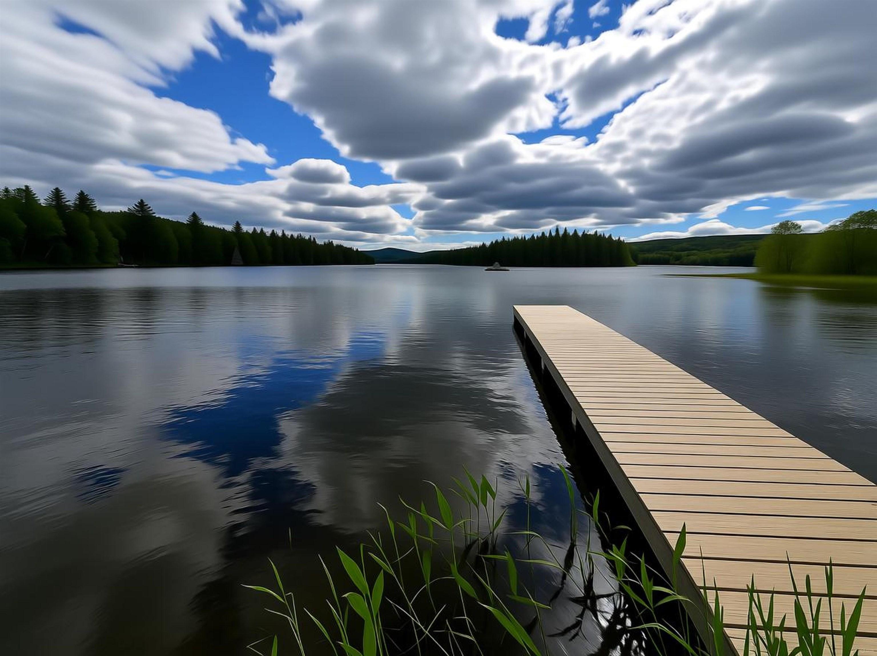 Image 4: 6x30 ft Cedar Dock! and actual lake view! Image 4: 6x30 ft Cedar Dock! and actual lake view!