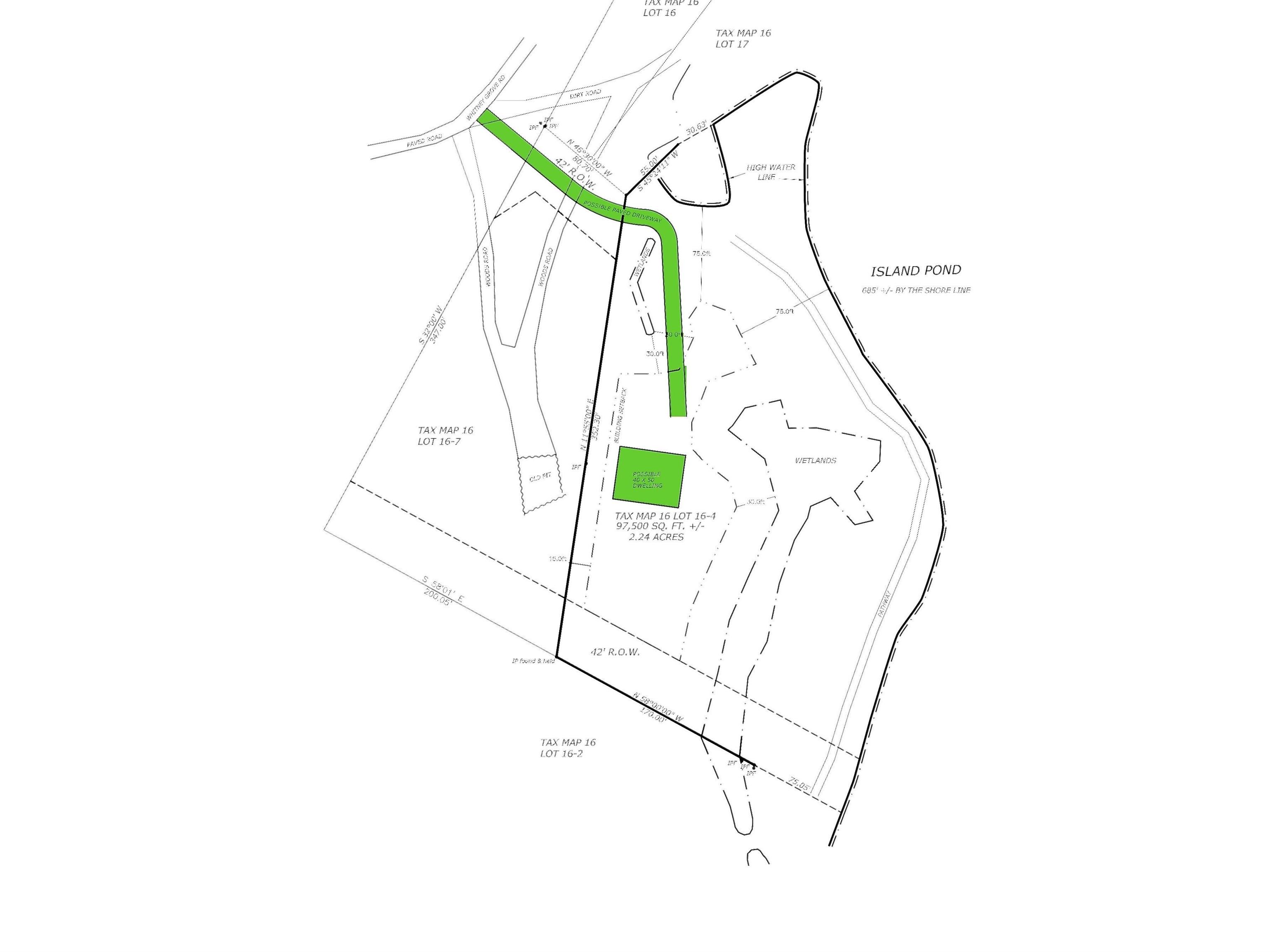 Image 1: Site plan with porposed driveway and house