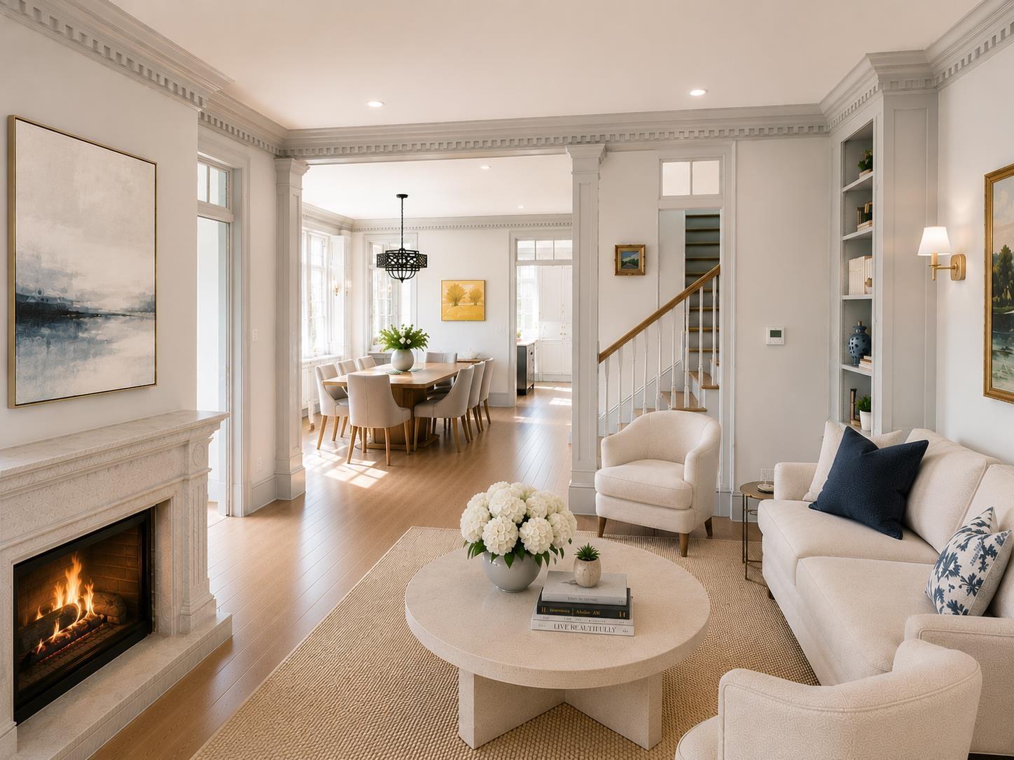 Image 2: Living Room with gas fireplace and 1800s mantle