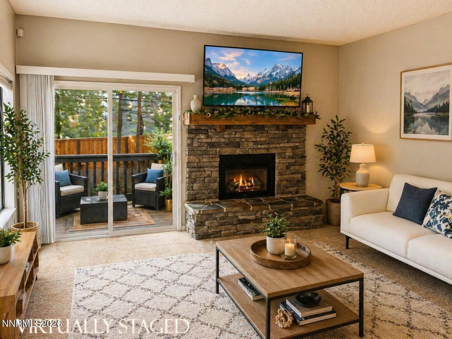 Image 3: Virtual staged living room balcony