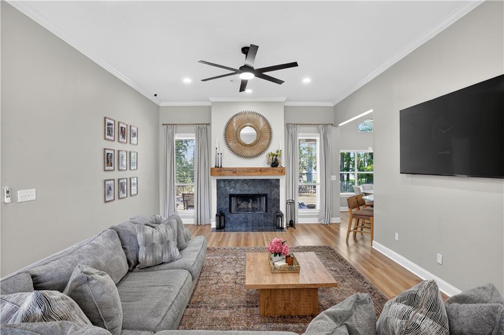 Image 4: Living Room with wood buring Fireplace