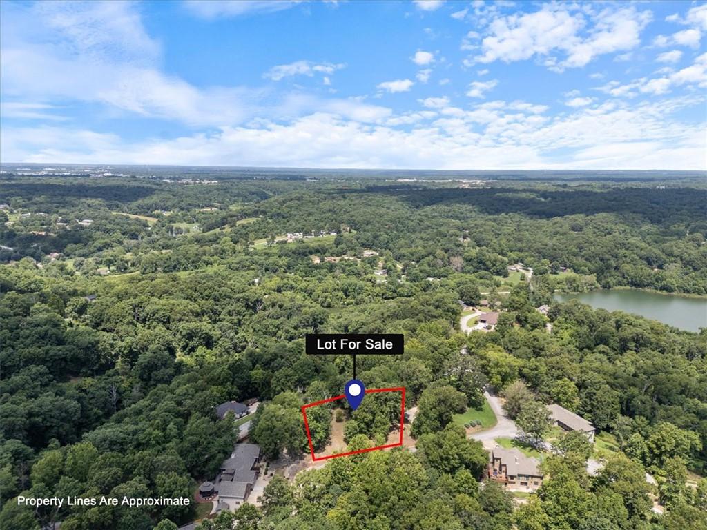 Image 1: Flat 1 acre lot with mature trees. Boundary lines