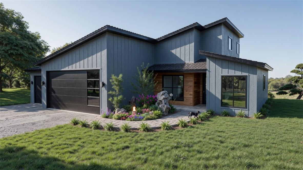 Image 1: Modern farmhouse residence showcasing a striking e