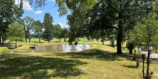 Image 2: Expansive outdoor space featuring a large pond wit