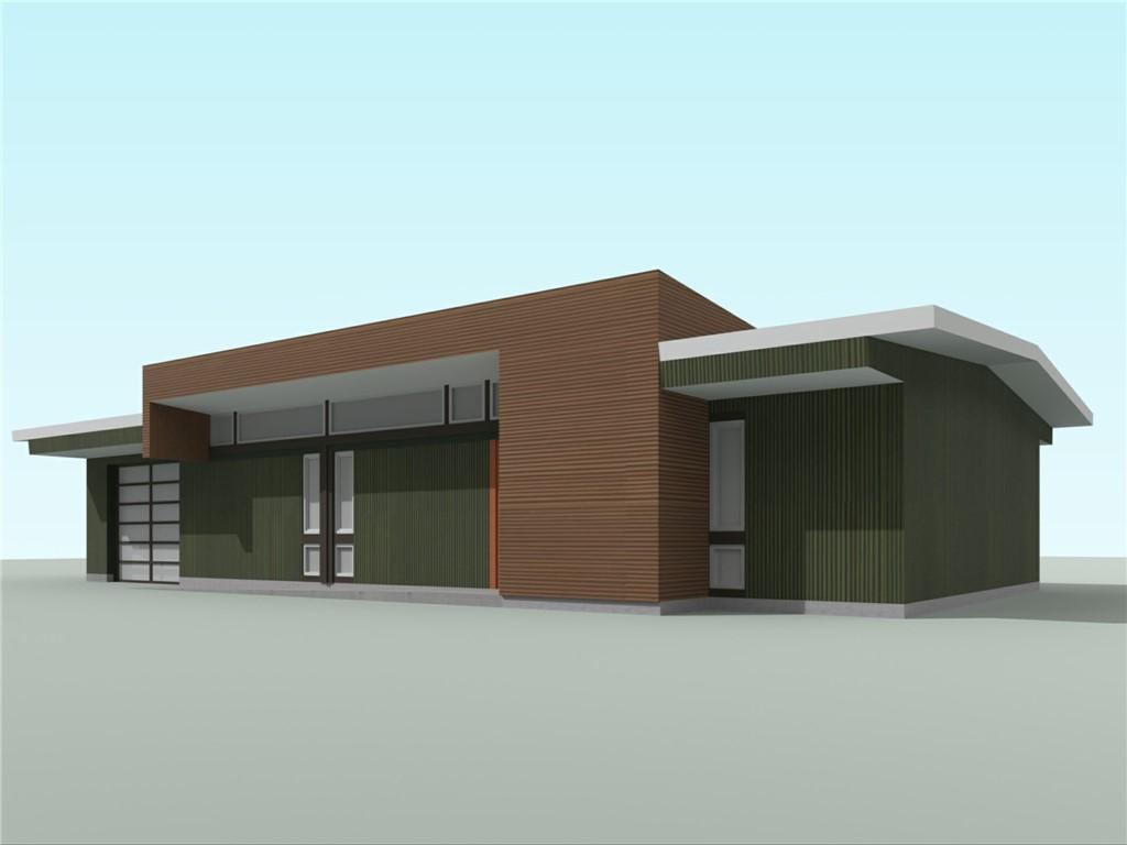 Image 3: Modern architectural exterior featuring wood-finis