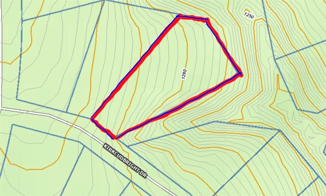 Image 2: Topography shows the slight slope lot shape.