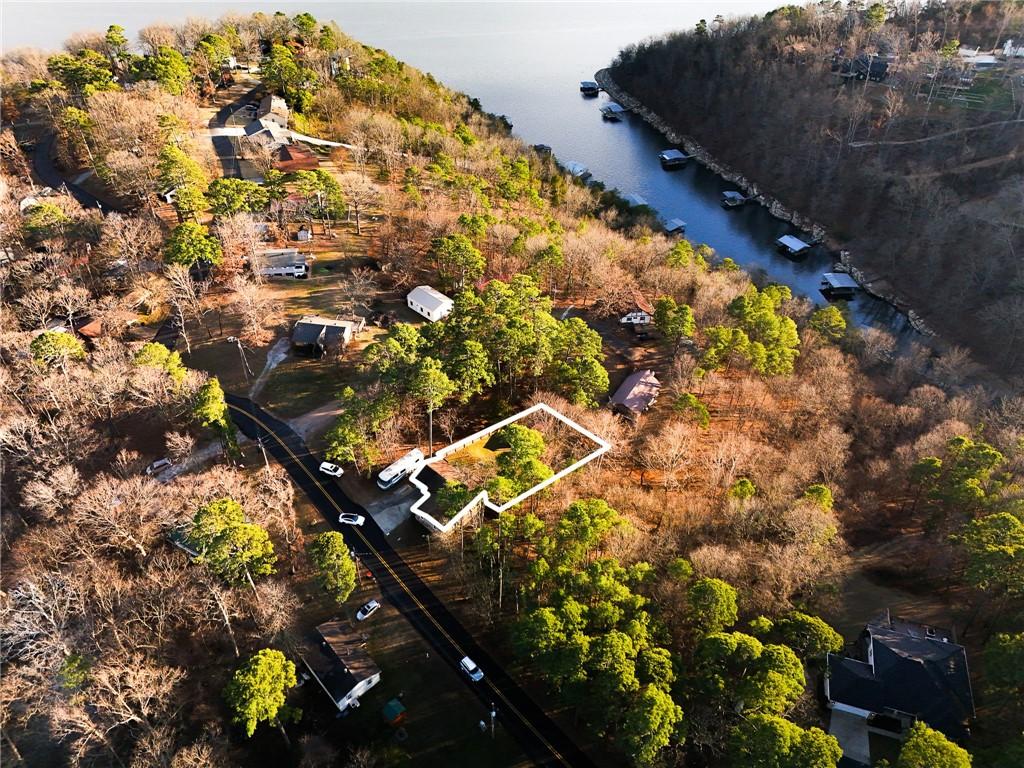 Image 2: Aerial view of property's location with property p