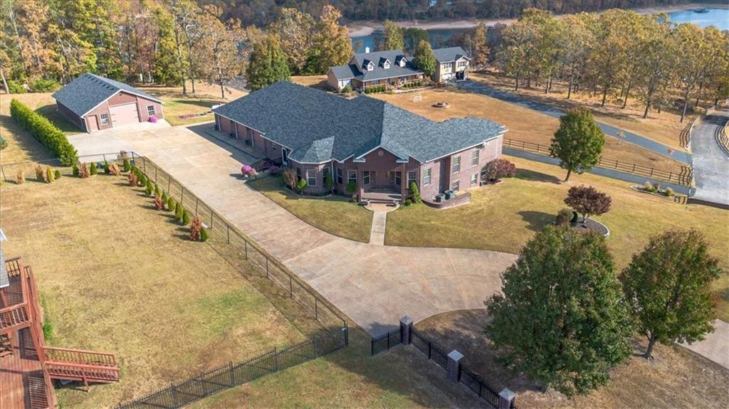 Image 1: Exquisite estate home featuring year round lake an