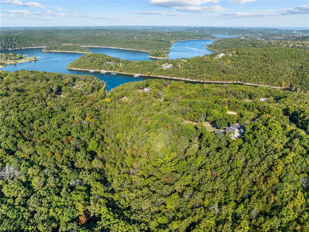 Image 2: Expansive wooded landscape with a prominent lake b