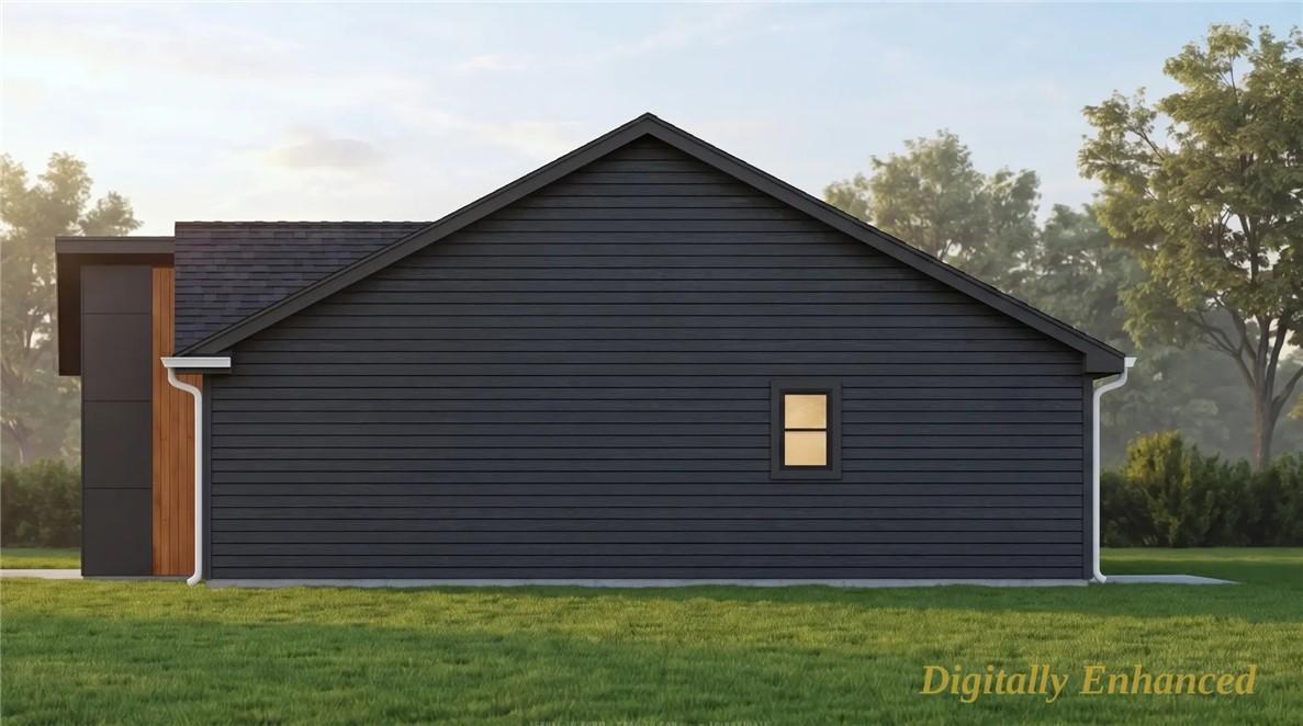 Image 3: Modern exterior featuring dark horizontal siding,